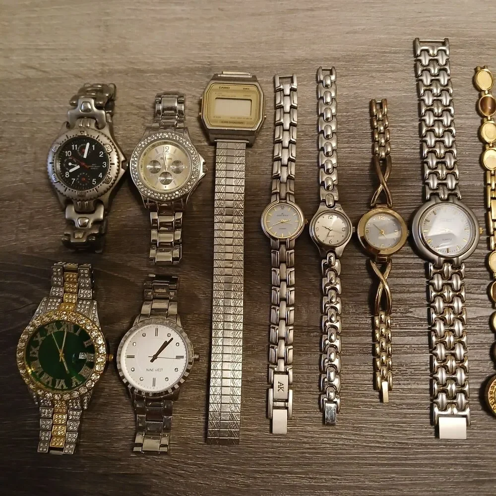 Lot 35+ Watches Parts/Repair ALL Metal Timex Casio Nine West Relic Armitron